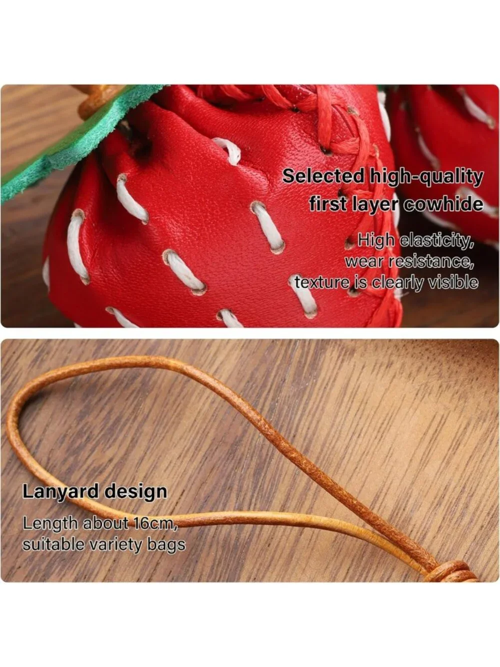 Stylish Leather Keychain & Purse Charm - Fun Simulated Food Bag Accessory